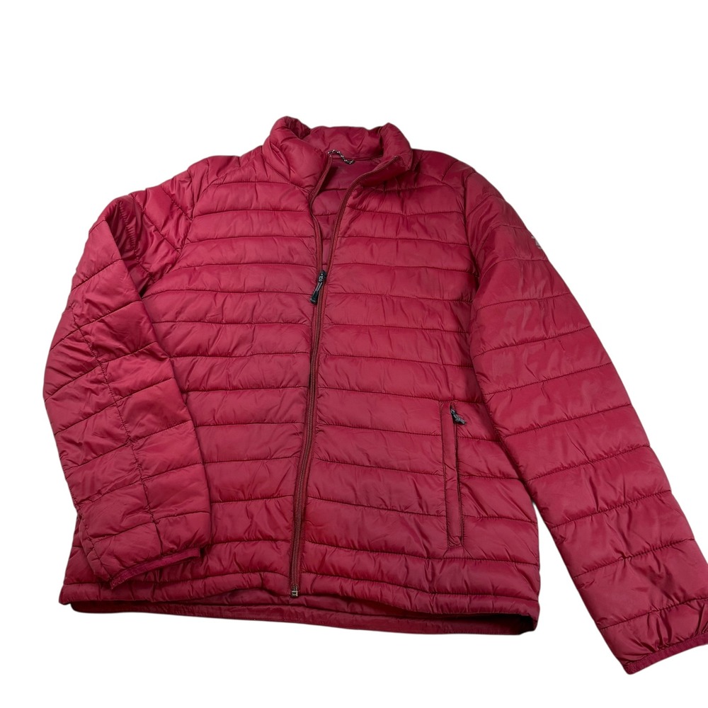 Zero Exposure Men's Red Puffer Jacket Full Zip Insulated Lightweight Winter Coat